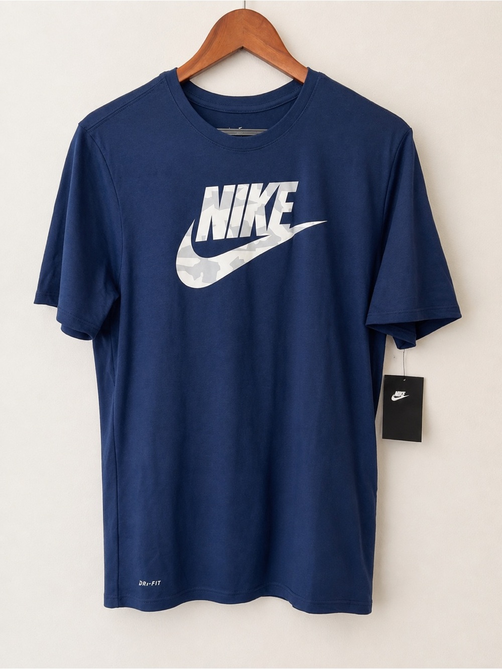Nike Dri-FIT Navy Blue Camo Logo T-Shirt NWT